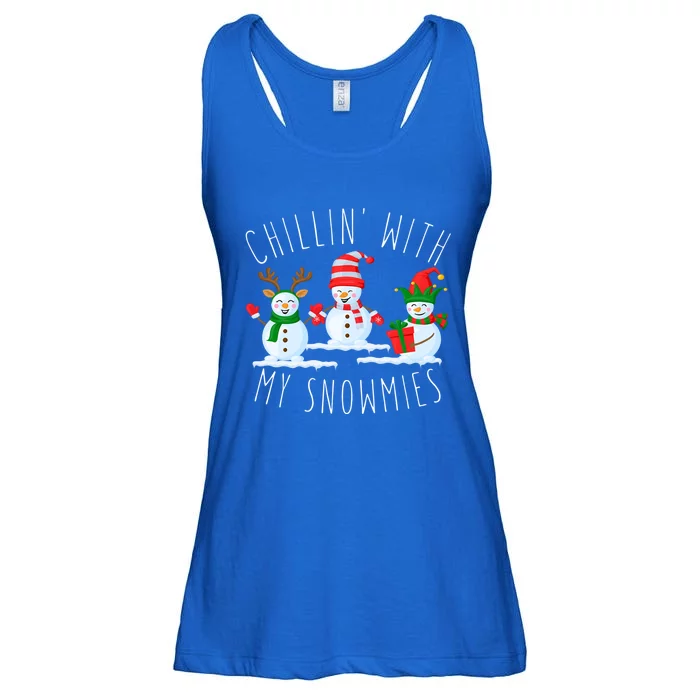 Chillin With My Snowmies Funny Xmas Holiday Funny Snow Gift Ladies Essential Flowy Tank