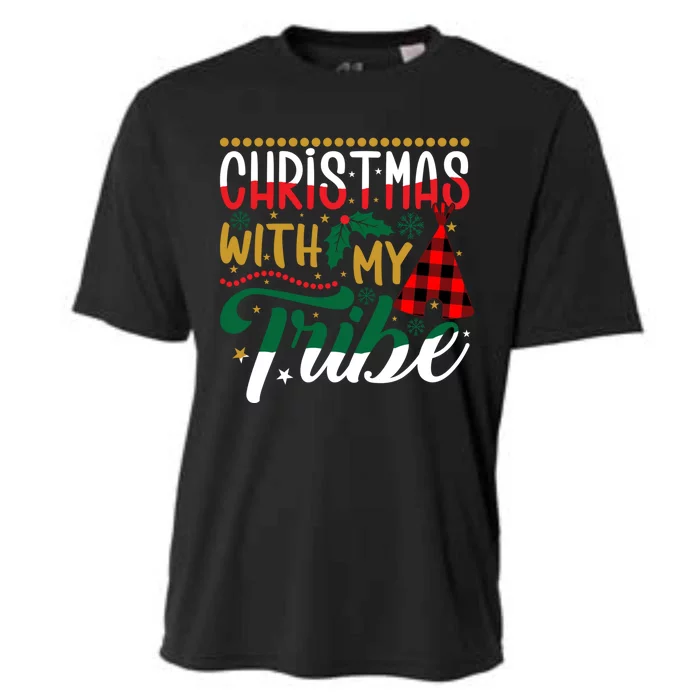 Christmas With My Tribe Red Plaid Family Matching Outfit Meaningful Gift Cooling Performance Crew T-Shirt