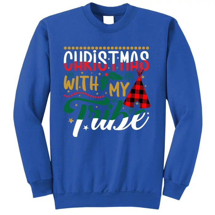 Christmas With My Tribe Red Plaid Family Matching Outfit Meaningful Gift Tall Sweatshirt