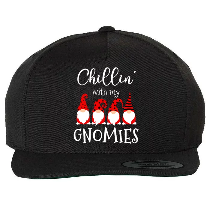 Chillin With My Gnomies Christmas Gnome Holiday Costume Gift Wool Snapback Cap