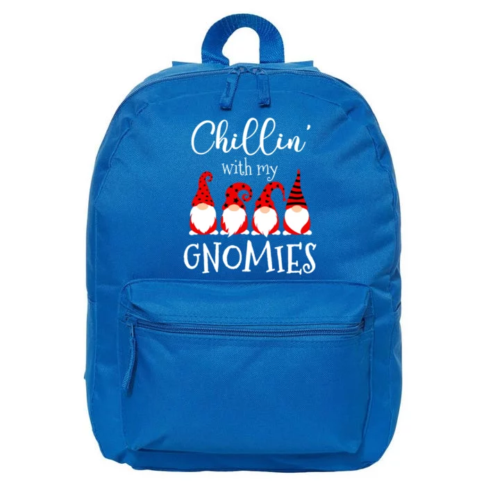 Chillin With My Gnomies Christmas Gnome Holiday Costume Gift 16 in Basic Backpack