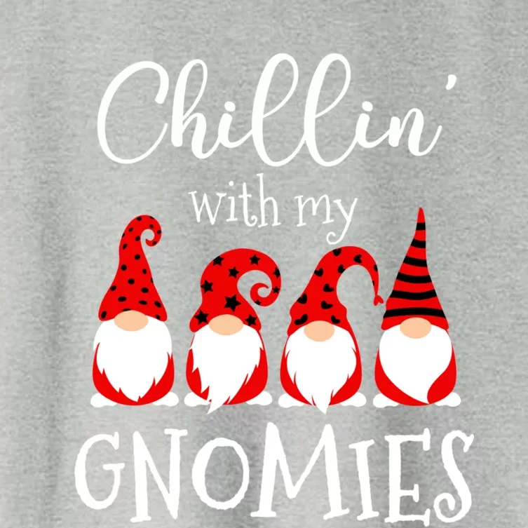 Chillin With My Gnomies Christmas Gnome Holiday Costume Gift Women's Crop Top Tee