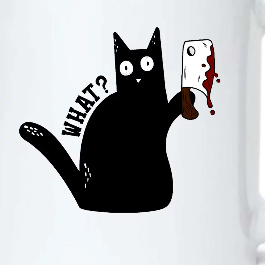 Cat What? Murderous Black Cat With Cleaver Gift For Cat Lover Black Color Changing Mug