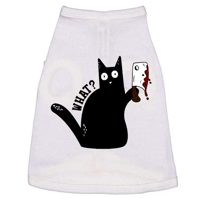 Cat What? Murderous Black Cat With Cleaver Gift For Cat Lover Doggie Tank