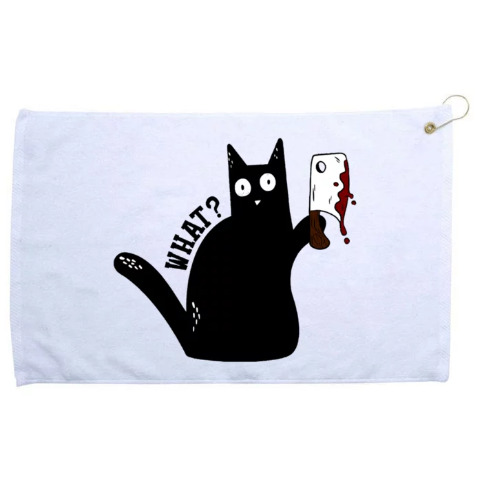 Cat What? Murderous Black Cat With Cleaver Gift For Cat Lover Grommeted Golf Towel