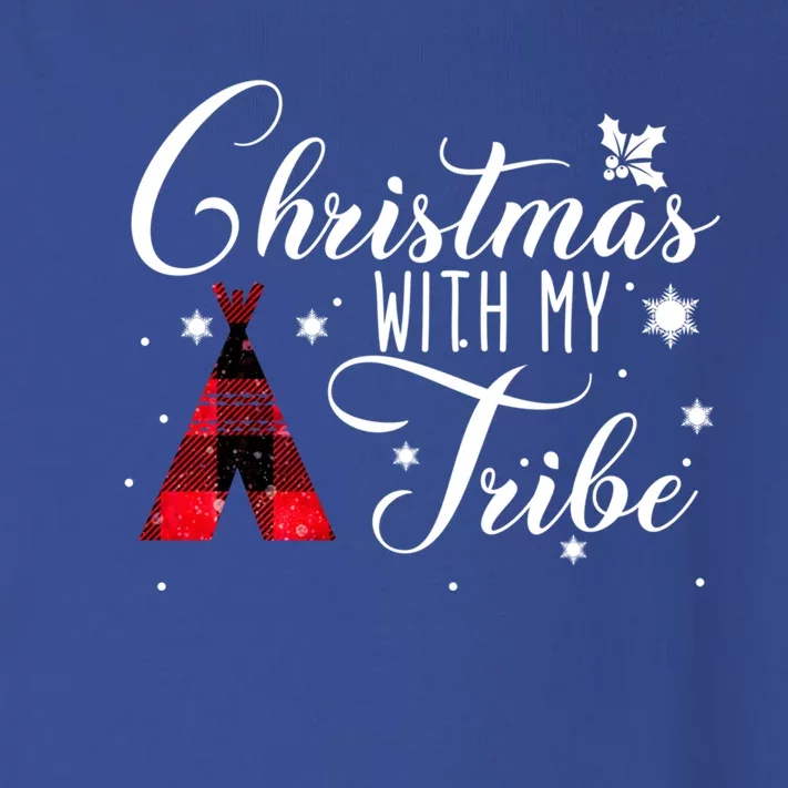 Christmas With My Tribe Red Plaid Family Matching Outfit Gift Toddler Long Sleeve Shirt