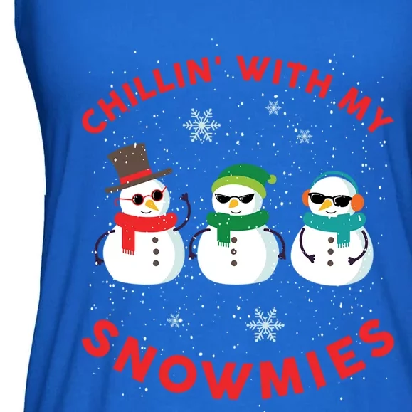 Chillin With My Snowmies Cute Snow Ugly Christmas Sweater Gift Ladies Essential Flowy Tank