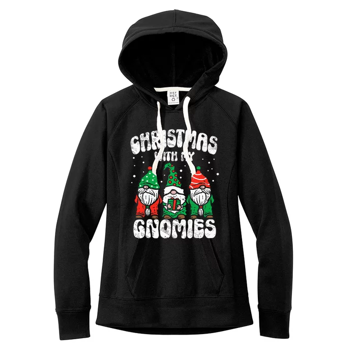 Christmas With My Gnomies pajama Matching Family Xmas gnome Women's Fleece Hoodie