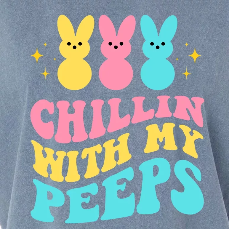 Chillin With My Peeps Cute Easter Garment-Dyed Women's Muscle Tee