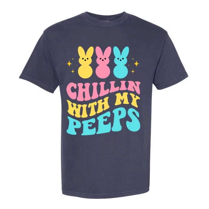 Chillin With My Peeps Cute Easter Garment-Dyed Heavyweight T-Shirt