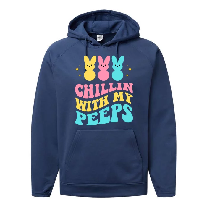 Chillin With My Peeps Cute Easter Performance Fleece Hoodie