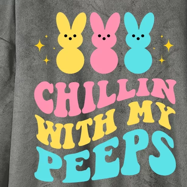 Chillin With My Peeps Cute Easter Hooded Wearable Blanket