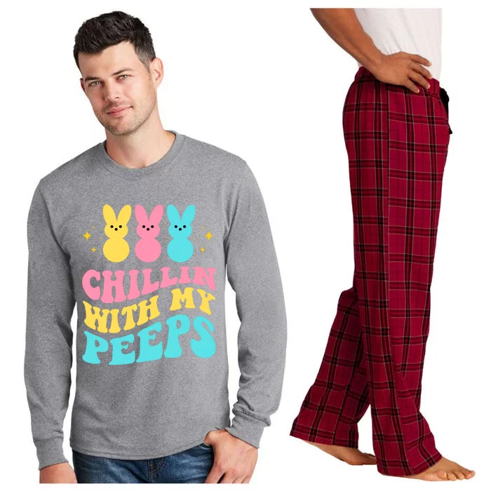 Chillin With My Peeps Cute Easter Long Sleeve Pajama Set