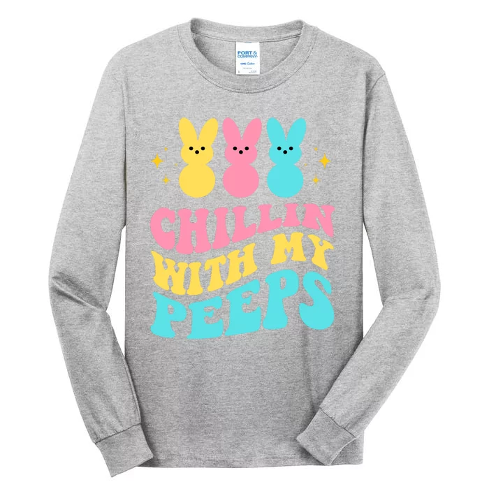 Chillin With My Peeps Cute Easter Tall Long Sleeve T-Shirt