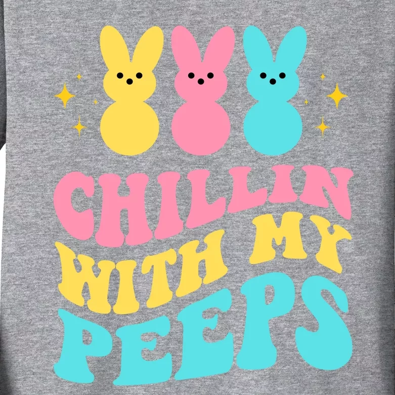 Chillin With My Peeps Cute Easter Kids Long Sleeve Shirt