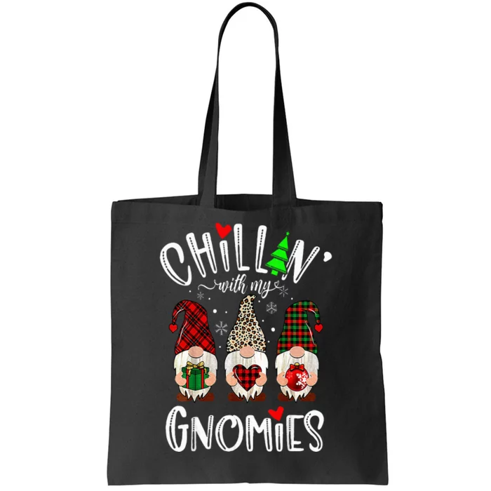 Chillin With My Gnomies Christmas Gnome Family Matching Xmas Tote Bag