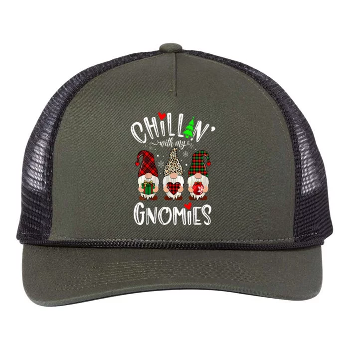 Chillin With My Gnomies Christmas Gnome Family Matching Xmas Retro Rope Trucker Hat Cap