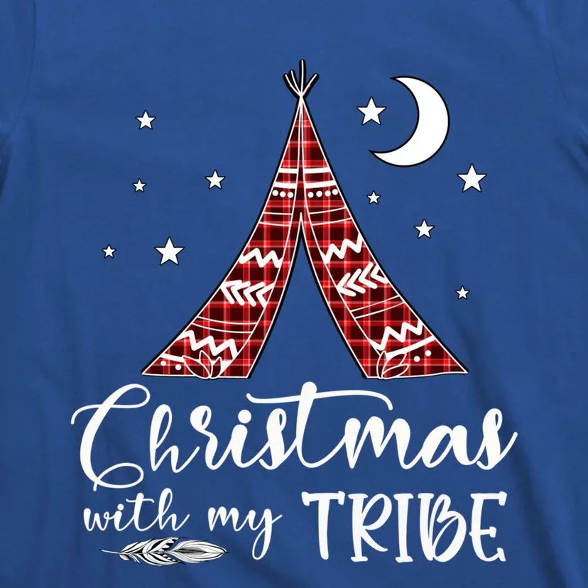 Christmas With My Tribe Red Plaid Family Matching Outfit Cute Gift T-Shirt