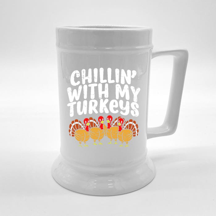 Chillin With My Turkeys Front & Back Beer Stein