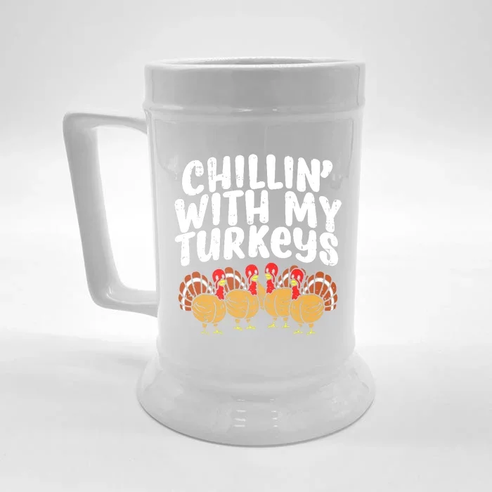 Chillin With My Turkeys Front & Back Beer Stein