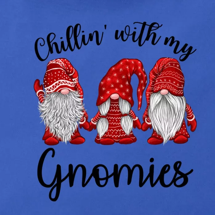 Chillin With My Gnomies Red Buffalo Plaid Gnome Christmas Great Gift Zip Tote Bag