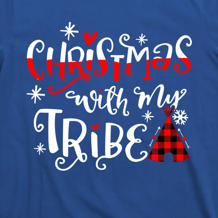 Christmas With My Tribe Red Plaid Family Matching Outfit Gift T-Shirt