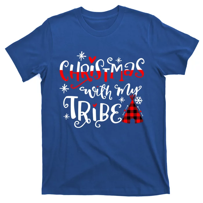 Christmas With My Tribe Red Plaid Family Matching Outfit Gift T-Shirt