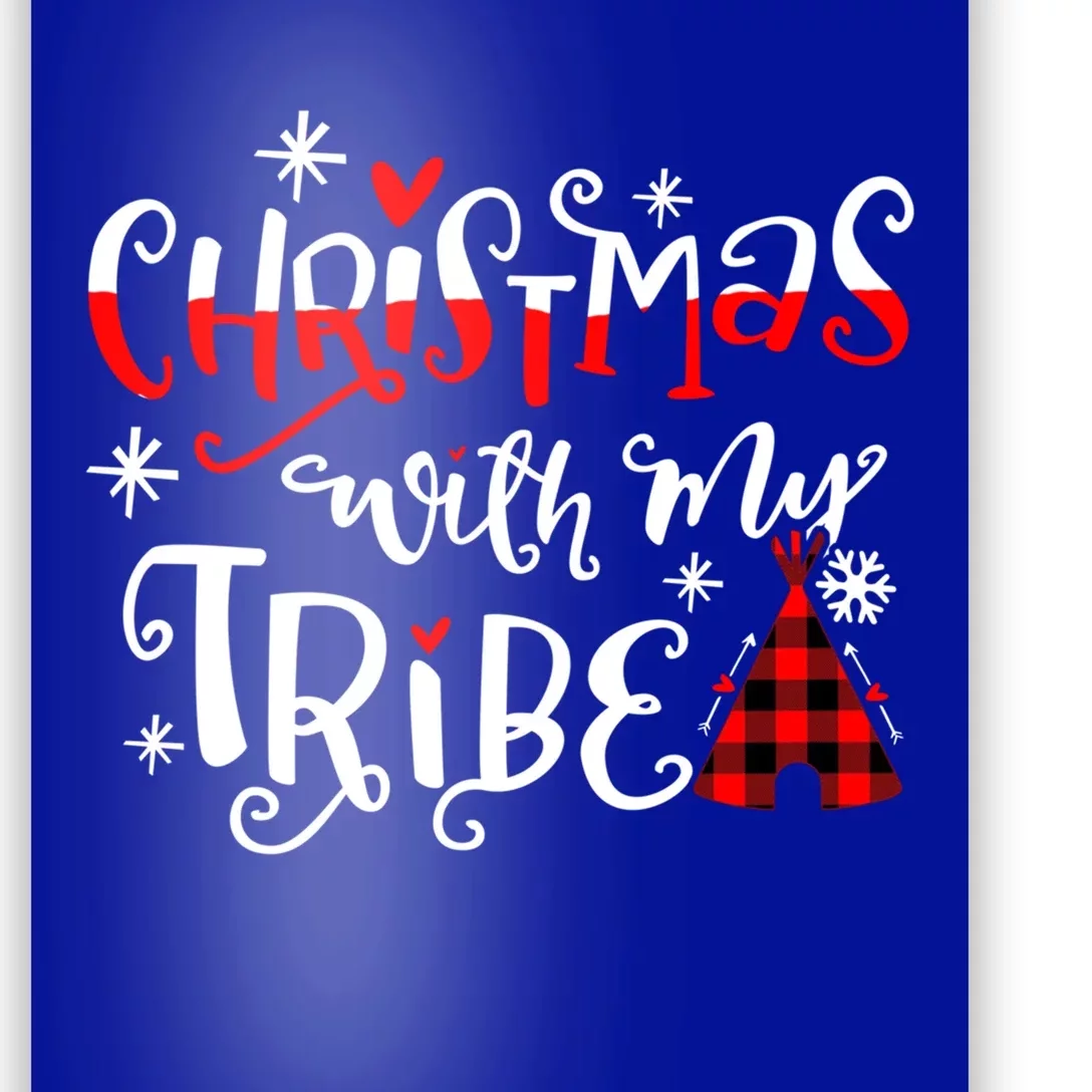 Christmas With My Tribe Red Plaid Family Matching Outfit Gift Poster