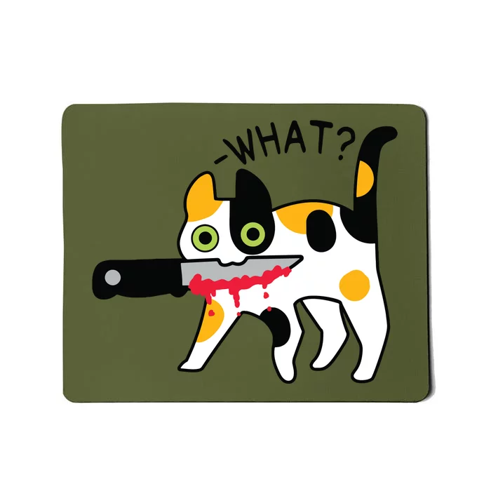 Cat What Murderous Calico Cat With Knife Halloween Costume Mousepad