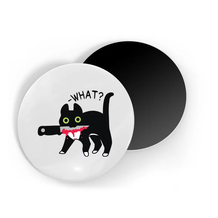 Cat What Murderous Tuxedo Cat With Knife Halloween Costume Magnet