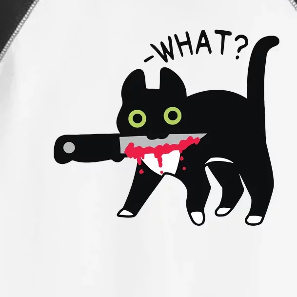 Cat What Murderous Tuxedo Cat With Knife Halloween Costume Toddler Fine Jersey T-Shirt