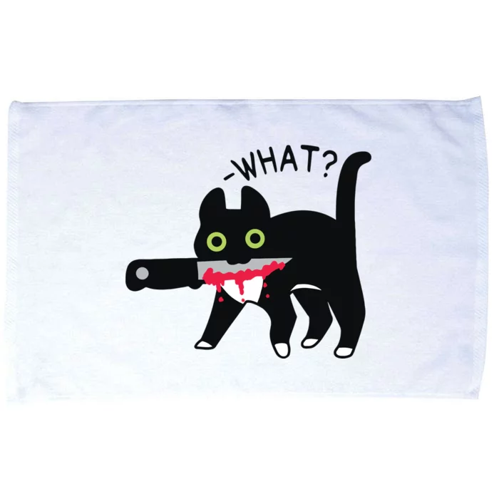 Cat What Murderous Tuxedo Cat With Knife Halloween Costume Microfiber Hand Towel