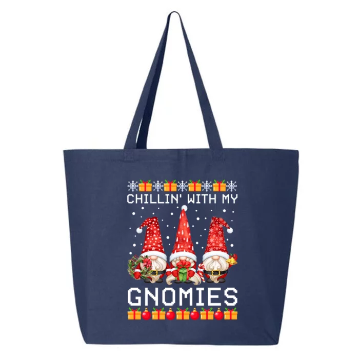 Chillin With My Gnomies Ugly Christmas Sweater Santa Gnomes Cute Gift 25L Jumbo Tote