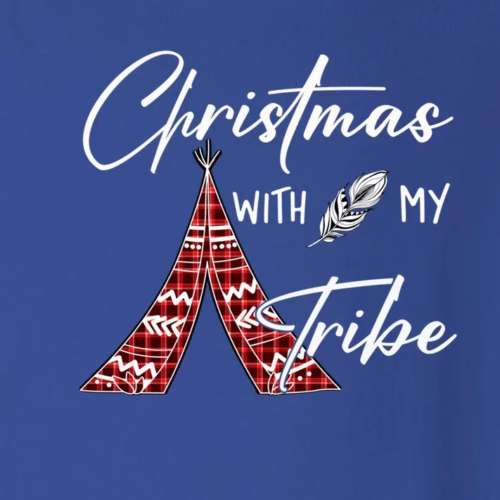 Christmas With My Tribe Red Plaid Family Matching Outfit Gift Toddler Long Sleeve Shirt