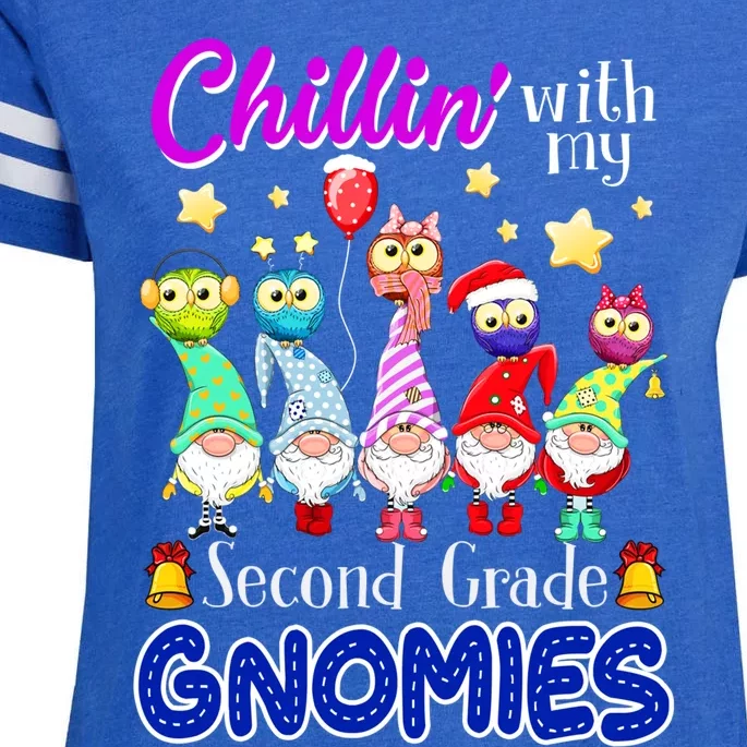 Chillin With My Second Grade Gnomies Christmas Gift Enza Ladies Jersey Football T-Shirt