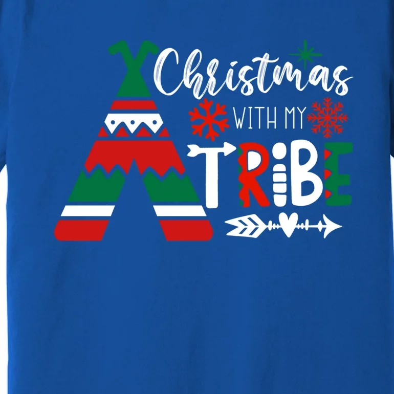 Christmas With My Tribe Red Plaid Family Matching Outfit Gift Premium T-Shirt