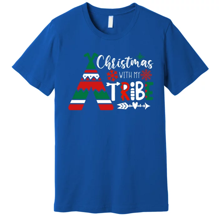 Christmas With My Tribe Red Plaid Family Matching Outfit Gift Premium T-Shirt