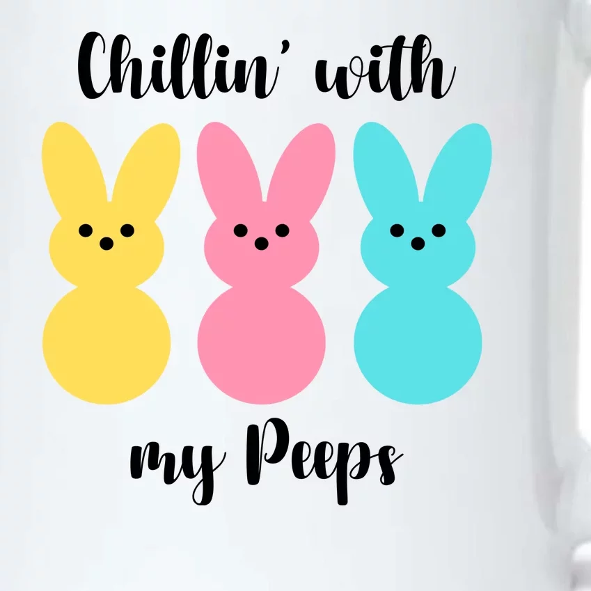 Chillin With My Peeps Easter Bunny Funny Cute Black Color Changing Mug