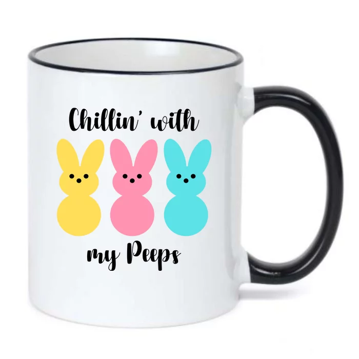 Chillin With My Peeps Easter Bunny Funny Cute Black Color Changing Mug