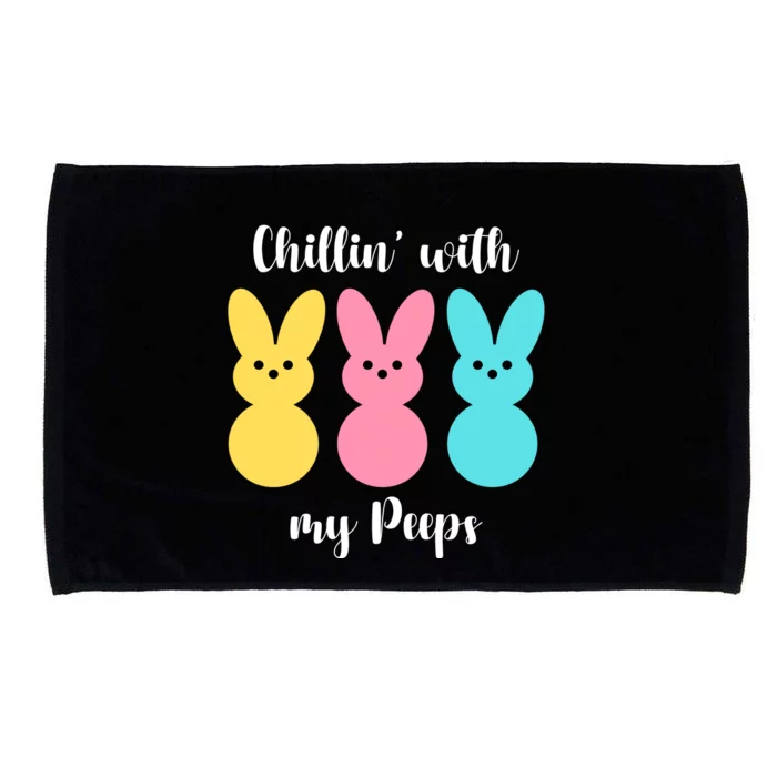 Chillin With My Peeps Easter Bunny Funny Cute Microfiber Hand Towel