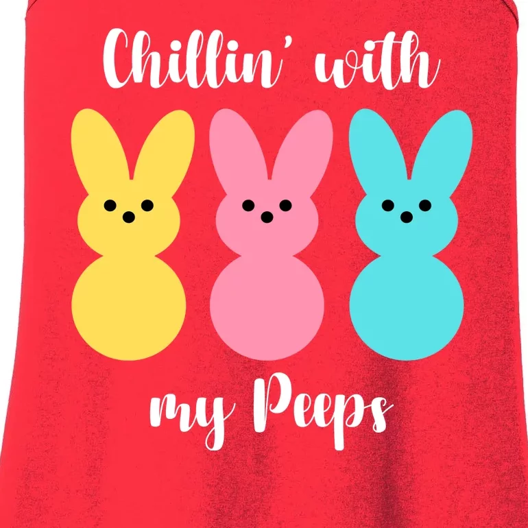 Chillin With My Peeps Easter Bunny Funny Cute Ladies Essential Tank