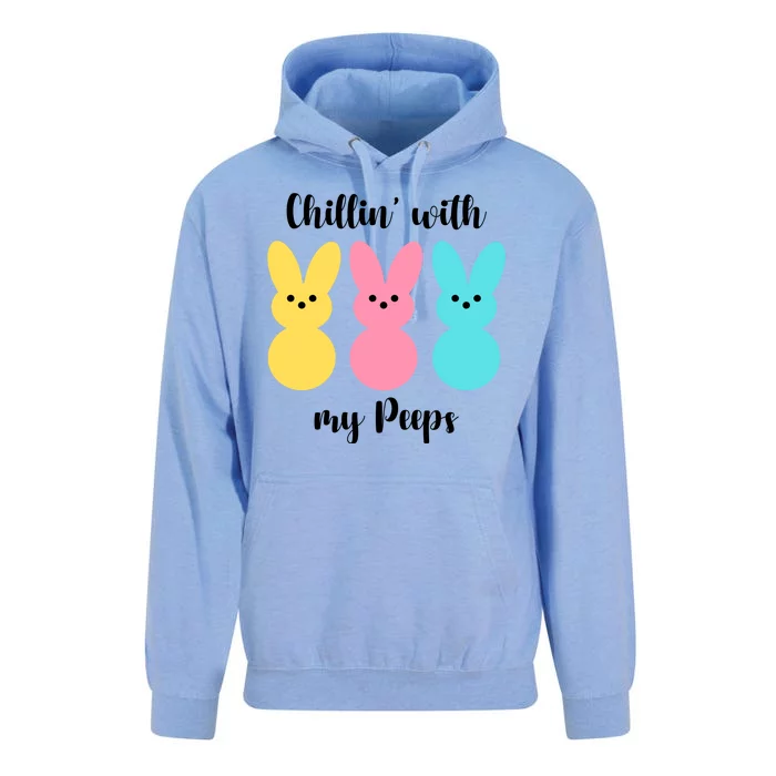 Chillin With My Peeps Easter Bunny Funny Cute Unisex Surf Hoodie