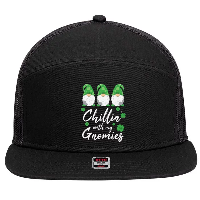 Chillin With My Gnomies St Patricks Day 7 Panel Mesh Trucker Snapback Hat