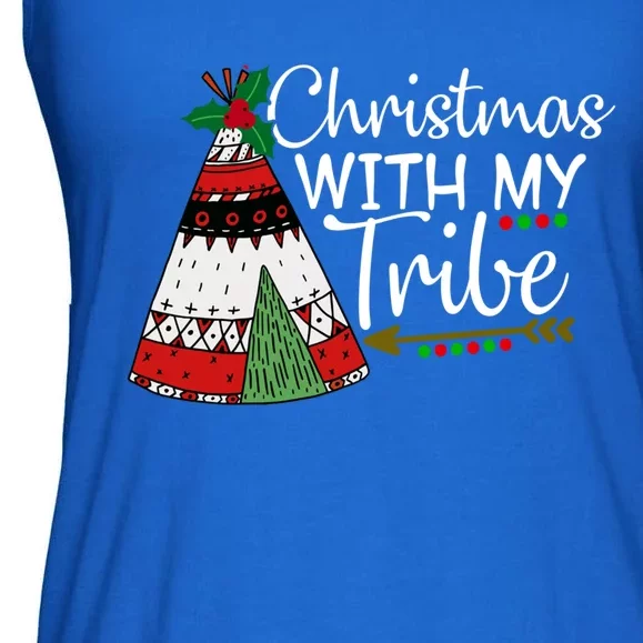 Christmas With My Tribe Red Plaid Family Matching Outfit Great Gift Ladies Essential Flowy Tank