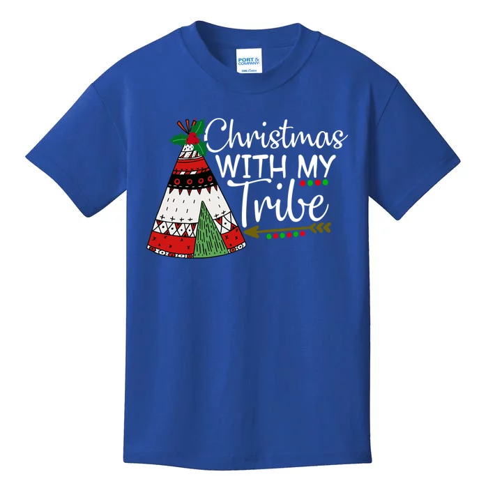 Christmas With My Tribe Red Plaid Family Matching Outfit Great Gift Kids T-Shirt