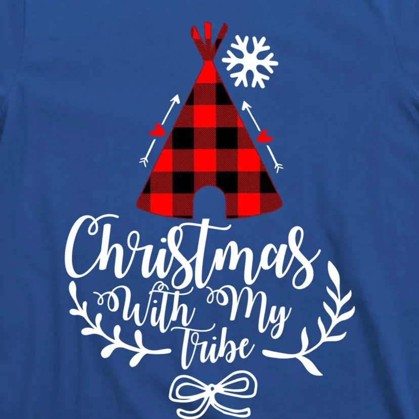 Christmas With My Tribe Red Plaid Family Matching Outfit Meaningful Gift T-Shirt