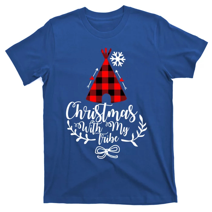 Christmas With My Tribe Red Plaid Family Matching Outfit Meaningful Gift T-Shirt