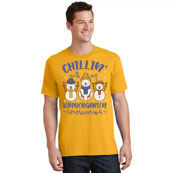 Chillin With My Kindergarten Snowmies Cute Winter T-Shirt