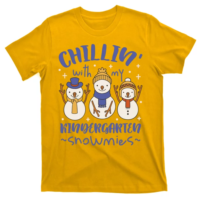 Chillin With My Kindergarten Snowmies Cute Winter T-Shirt