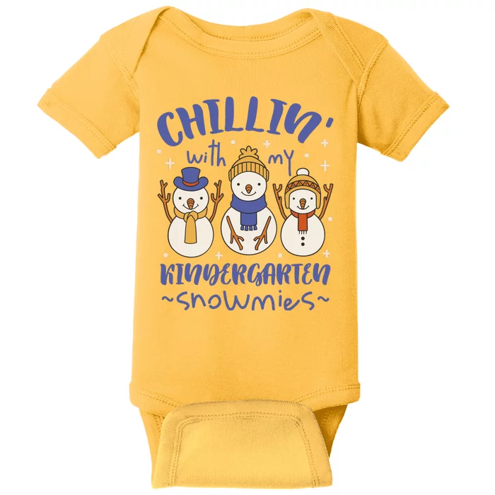 Chillin With My Kindergarten Snowmies Cute Winter Baby Bodysuit